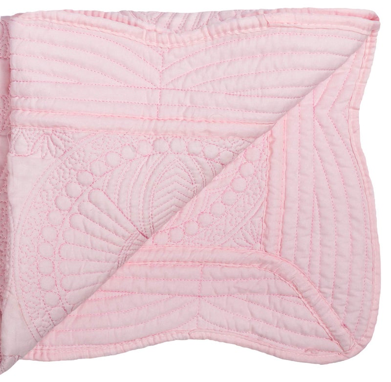 MONOBLANKS Baby Quilt Personlized Monogram Lightweight Embossed Scalloped Throw Blanket Four Seasons (Pink) - Image 4