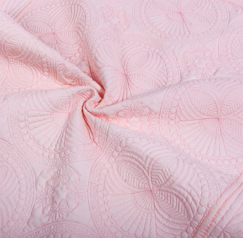 MONOBLANKS Baby Quilt Personlized Monogram Lightweight Embossed Scalloped Throw Blanket Four Seasons (Pink) - Image 5