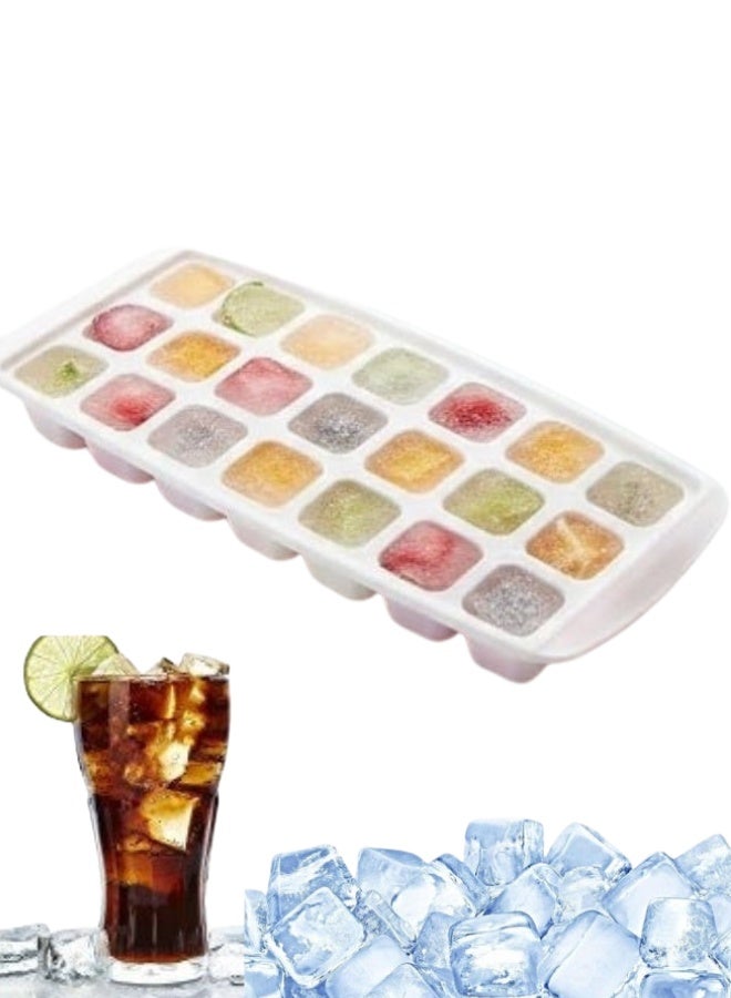 صانع مكعبات ثلج مرن - صينية تجميد بـ 21 مكعبًا بتصميم سريع الفك، قالب ثلج آمن غذائيًا وقابل للتكديس للاستخدام اليومي في المطبخ - Image 1