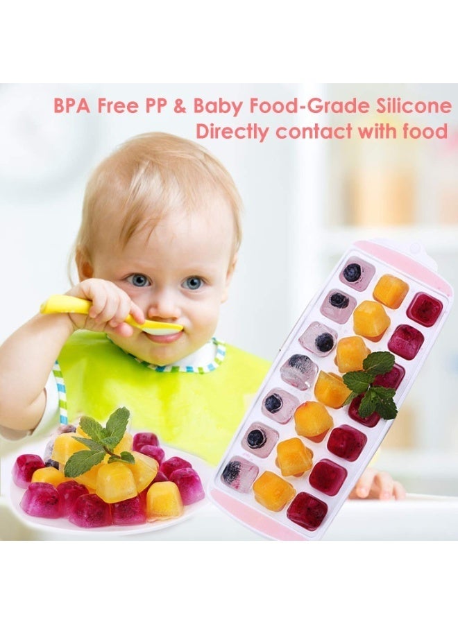 صانع مكعبات ثلج مرن - صينية تجميد بـ 21 مكعبًا بتصميم سريع الفك، قالب ثلج آمن غذائيًا وقابل للتكديس للاستخدام اليومي في المطبخ - Image 2