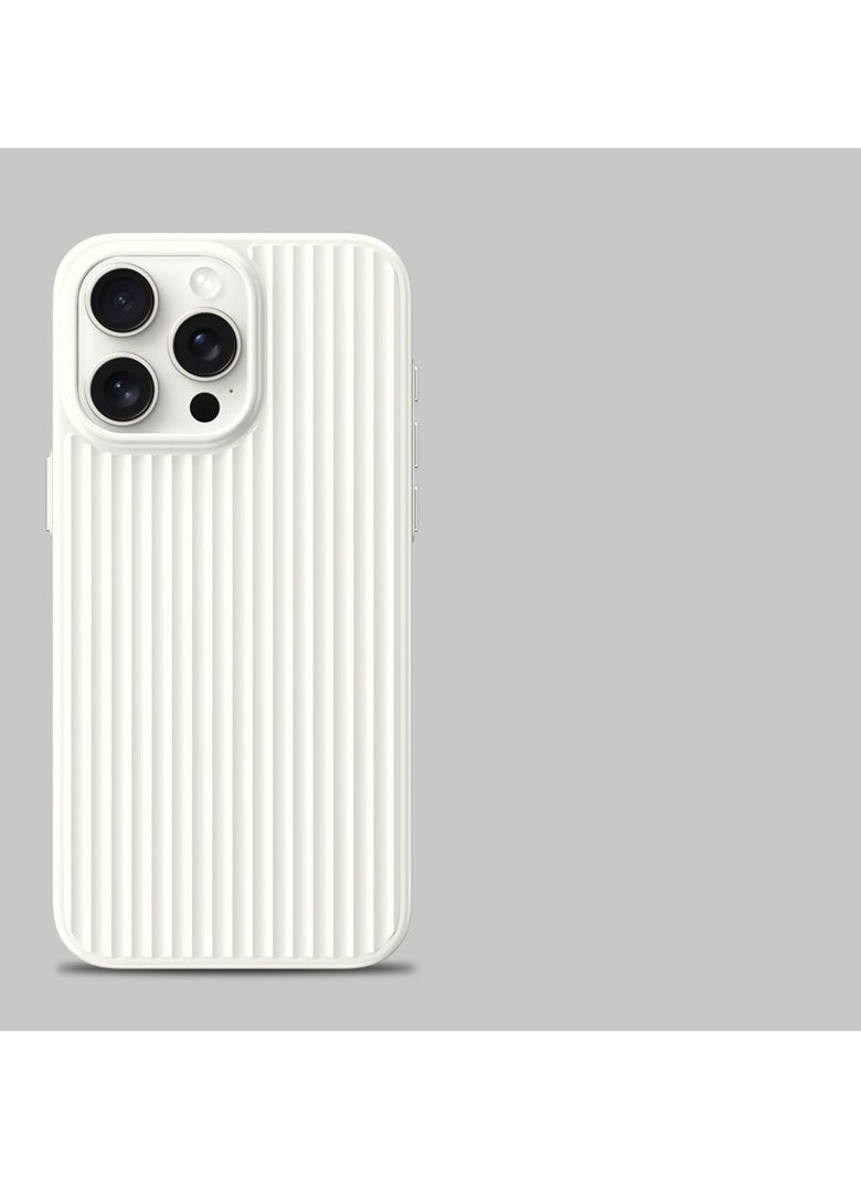 Generic - Compatible With Iphone 14 Pro Max 6.7-Inch Anti Drop Phone Case, With Vertical Stripe Anti Slip Design (White) - Image 1