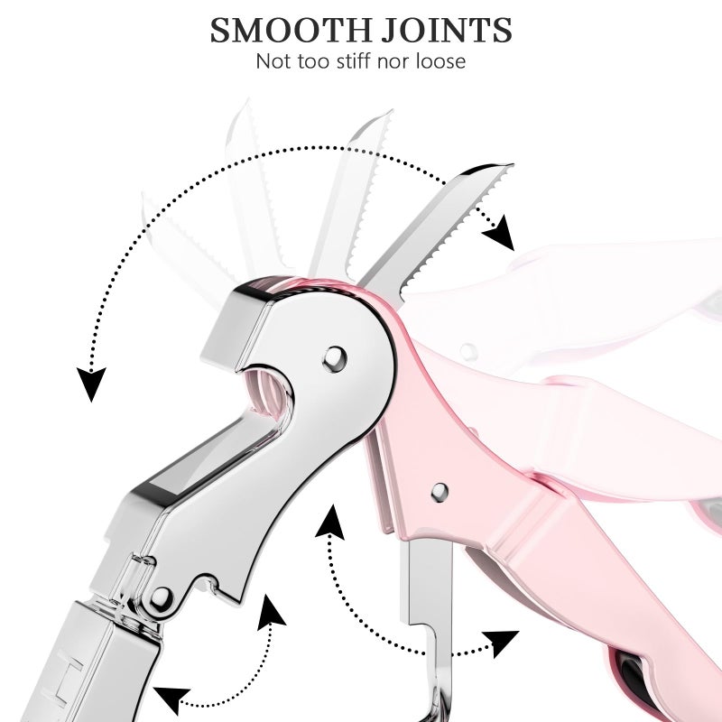 HYZ 2-Pack Wine Opener Waiter Corkscrew, Professional Wine Key for Servers, Bartender with Foil Cutter, Manual Wine Bottle Opener Double Hinged (Pink) - Image 5