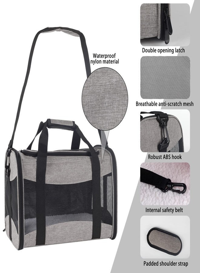 Top tasta Cat Carrying Case - Pet Carrier Airline Approved, Protable and Breathable Pet Travel Carrier Removable Fleece Pad, Collapsible Cat Carrier Dog Carrier for Medium Cats Small Cats Dogs (X-L Grey&Black) - Image 4