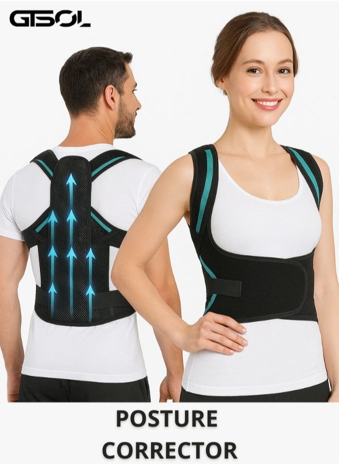 GTSOL Back Brace and Posture Corrector for Women and Men Back Straightener Posture Corrector Scoliosis and Hunchback Correction Back Pain Spine Corrector Support Adjustable Posture Trainer  - Image 1