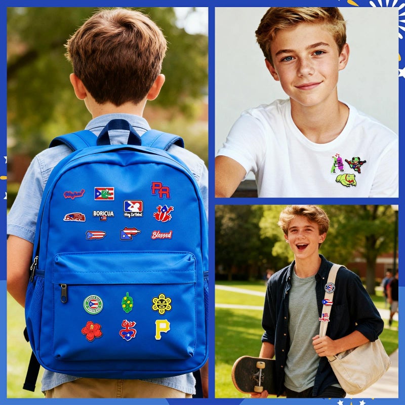 YEALQUE 30PCS Puerto Rico Pins for Backpack Puerto Rico Pin BBulk for Badge/Jackets/Hats/Bag/Shoes/Landyards Teens Men Women Gifts - Image 4