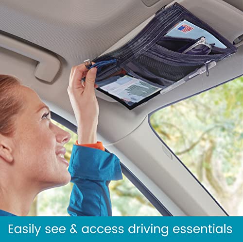 High Road Car Visor Organizer with Secure Zip Pockets, Sunglasses Holder and Clear Registration and Insurance Pocket - Heavy Duty Straps Fit Most Car, SUV and Truck Visors - Image 3
