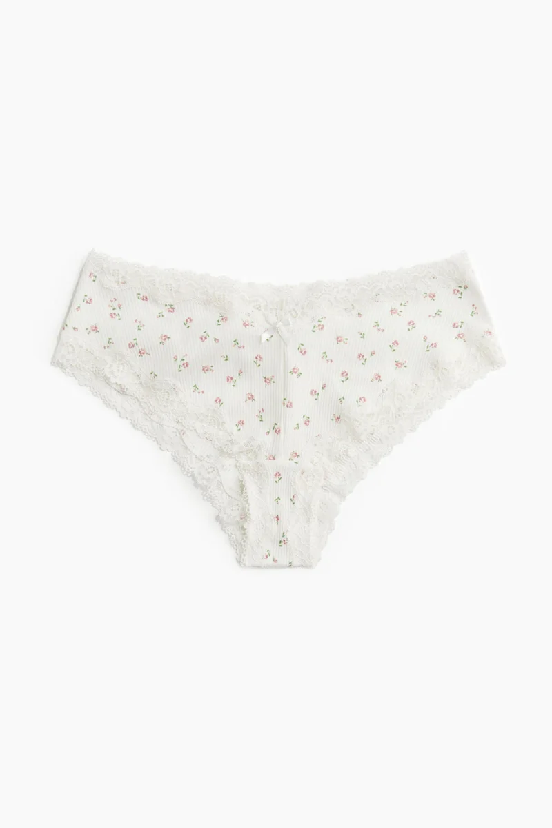 H&M 3-pack cotton and lace hipster briefs