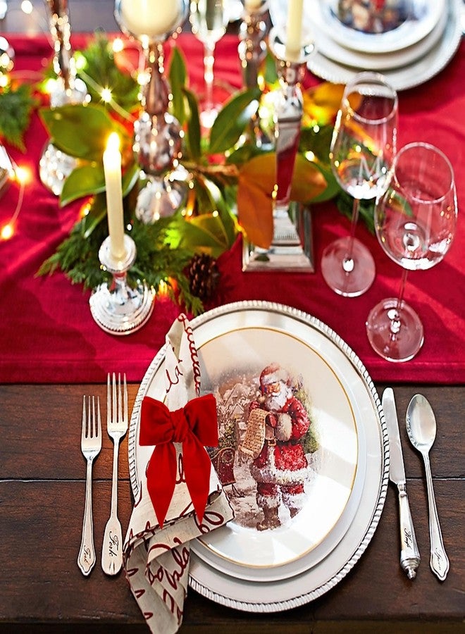 wonlex Christmas Red Bow Napkin Rings Holder Set of 8, Chic Velvet Napkin Ring Buckle Serviette for Xmas, Dinner Banquet Wedding Holiday Dining Table Decor(Red Bow) - Image 5