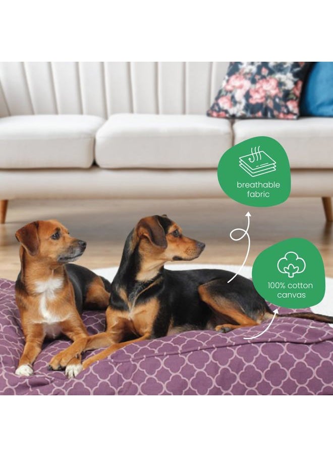 Molly Mutt - Medium to Large Dog Bed Cover - Royals Print - Measures 27”X36”X5'' - 100% Cotton - Durable - Breathable - Sustainable - Machine Washable Dog Bed Cover - Image 1