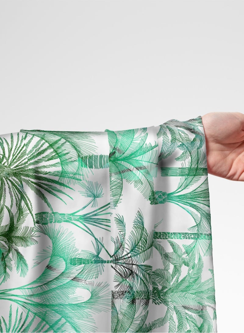 فيلاتو Ø§Ù„Ù„ÙŠÙ„ Ø¹Ø±Ø§Ù…Ù†ÙŠ Ù‚Ù…Ø§Ø´ Ø­Ø±ÙŠØ± Ø¨Ø§Ù„ÙŠØ§Ø±Ø¯Ø© Ø¬Ù„Ø§Ø¨ÙŠØ§Øª Ù†Ø®ÙŠÙ„ Ø®Ø¶Ø±Ø§Ø¡ Ù…Ø®ÙˆÙŠØ± Ø®ÙŠØ§Ø·Ø© 58 Ø¨ÙˆØµØ© Ø¹Ø±Ø¶ - Image 1