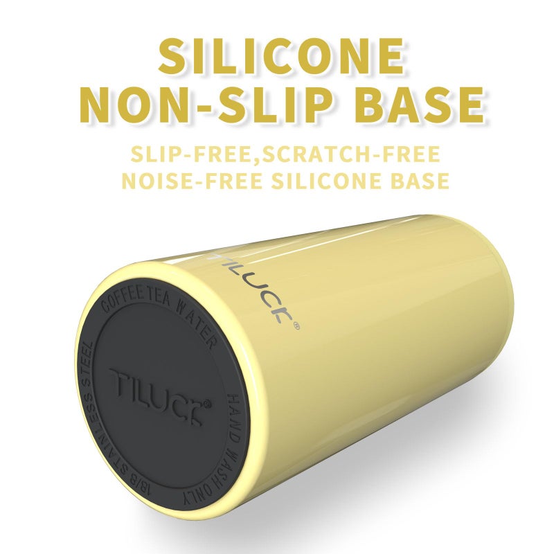 TILUCK Skinny Can Cooler for Slim Beer & Hard Seltzer, Stainless Steel, Doucle-Walled Stainless Steel Insulated Slim Cans, Standard 12 oz (Lemon) - Image 4