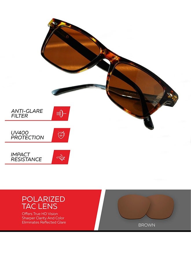 TIJN TIJN Retro Fashion Polarized Square Sunglasses Suitable for Men and Women  - Image 4