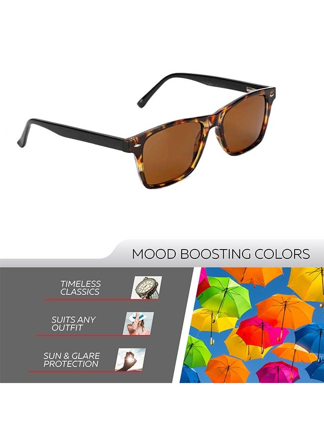 TIJN TIJN Retro Fashion Polarized Square Sunglasses Suitable for Men and Women  - Image 3