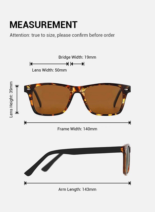 TIJN TIJN Retro Fashion Polarized Square Sunglasses Suitable for Men and Women  - Image 5