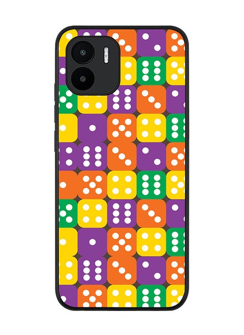 Rugged Black edge case for Xiaomi Redmi A2 / Xiaomi Redmi A1 Slim fit Soft Case Flexible Rubber Edges Anti Drop TPU Gel Thin Cover - Dice Roll