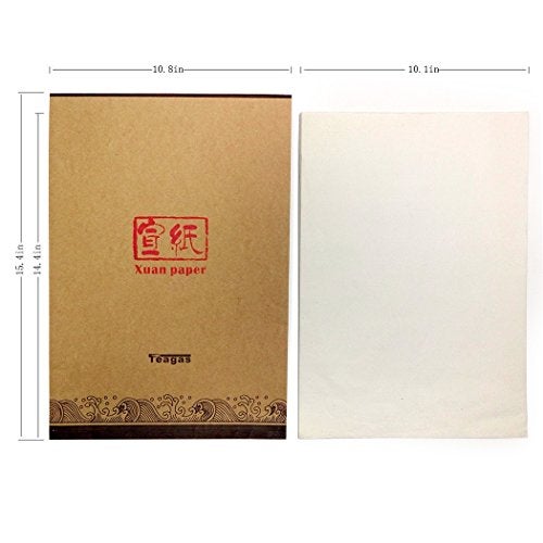 Teagas Chinese Calligraphy Brush Ink Writing Sumi Paper/Xuan Paper/Rice Paper for Chinese Calligraphy Brush Writing Sumi Set, 14 x 10 Inch - Image 4