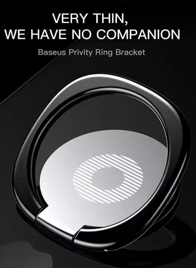 360 Rotation Finger Ring Stand Phone Holder Black - Image 3