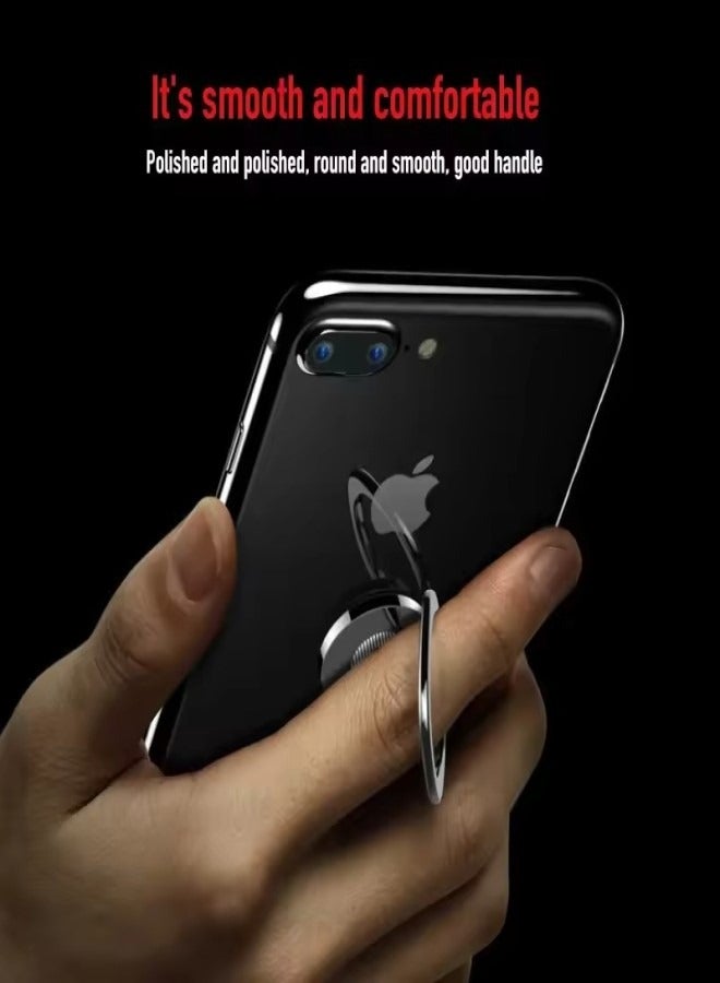 360 Rotation Finger Ring Stand Phone Holder Black - Image 5