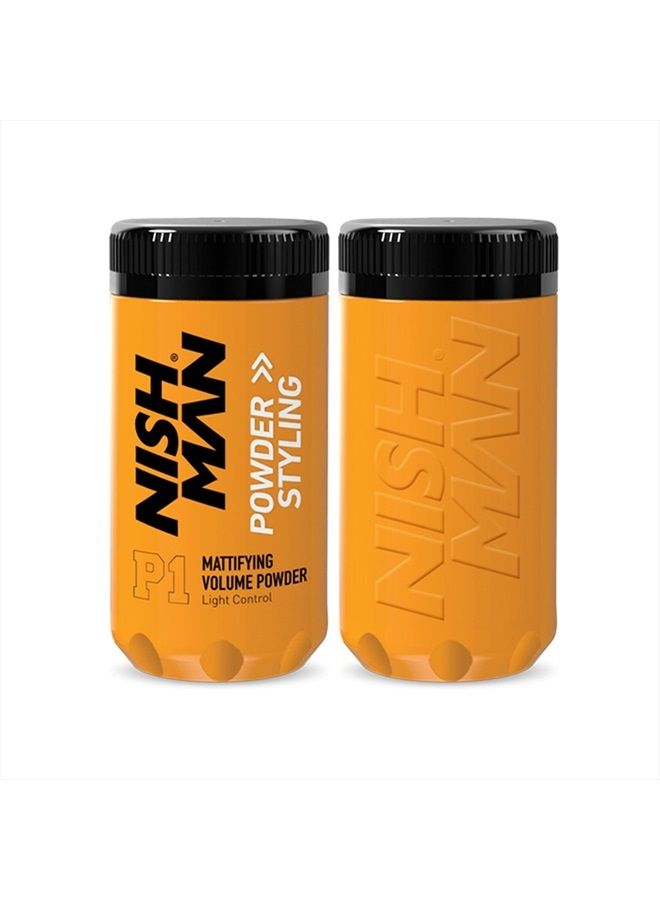 NISHMAN بودرة تصفيف الشعر P1 20 جرام. بودرة مات ومرتفعة الحجم مع أقصى تحكم - تصميم أنيق، سهولة الاستخدام، ثبات مرن وطويل الأمد للمنتج للمحترفين في الحلاقة. - Image 2