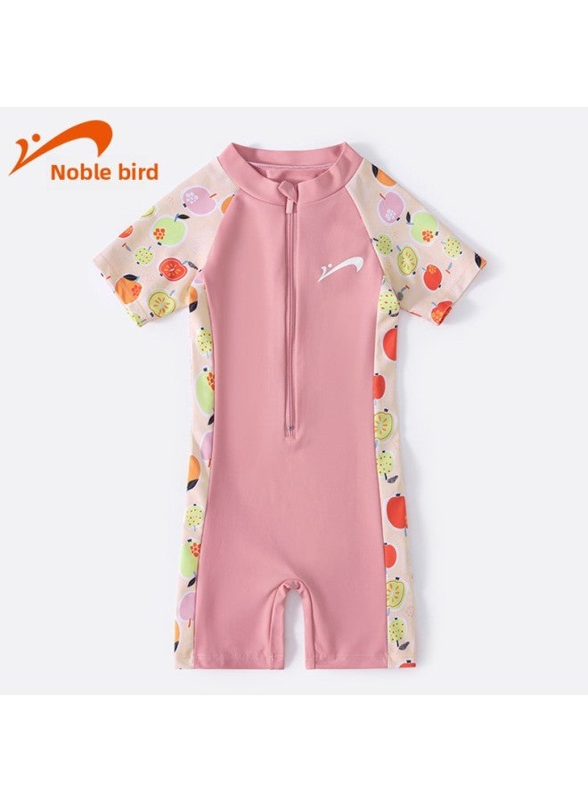 إسكدنيا ملابس سباحة للأطفال من نوبل بيرد، قطعة واحدة، ملابس سباحة للأطفال عليها رسوم متحركة، ملابس سباحة للطلاب ربيع حار سريعة الجفاف، بالجملة - اللون: 5560، حجم الفاكهة الوردي: 14 (الارتفاع الموصى به 130-1 - Image 1