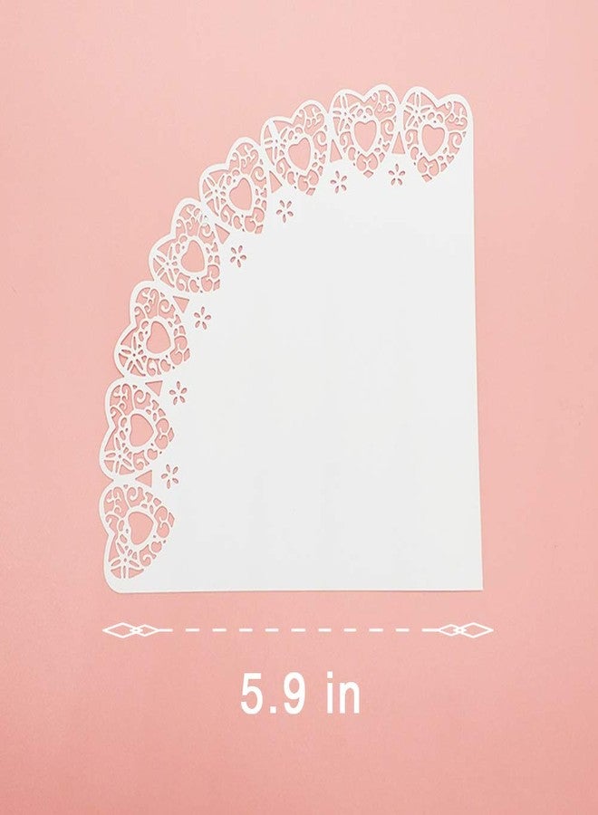 Xloey 102PCS Wedding Cones, Hollow Confetti Cones Laser Cut Hollow Heart Pattern Confetti Lace Paper Cones Bouquet Candy Gift Boxes Chocolate Bags for Party Wedding Favor White - Image 3