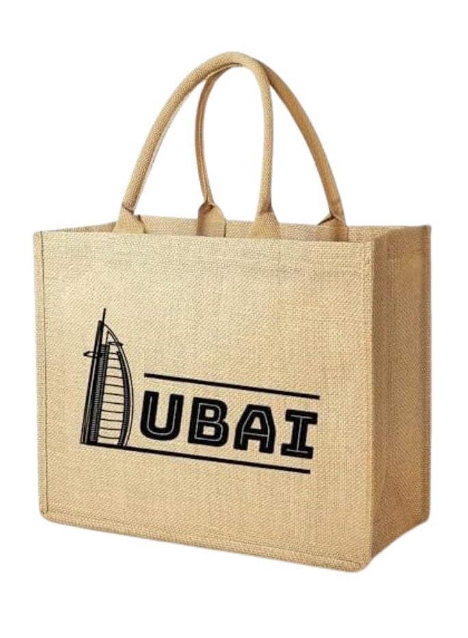 Pearl Coast Dubai Souvenir Jute Bag – EcoChic Tote Bags | Pack of 6 | Durable, Stylish & Reusable - Image 2