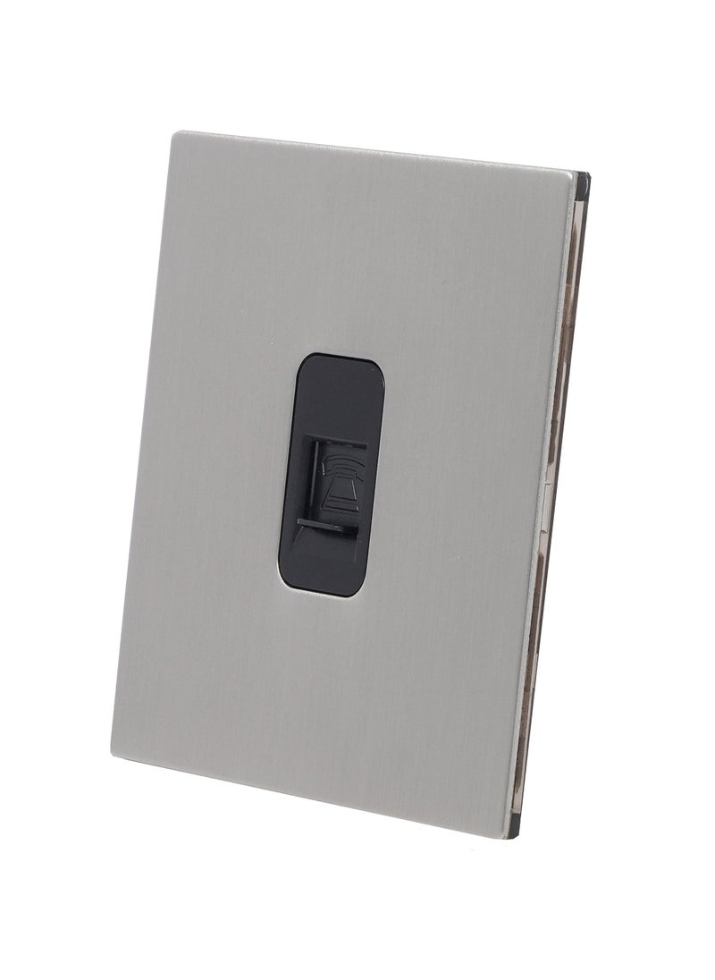 Donmarco - TEL Socket (RJ11) – Stainless Steel Panel , Fire-Resistant , 3-Year Warranty, Durable and Reliable Connection (Brushed Satin Nickel) - Image 1