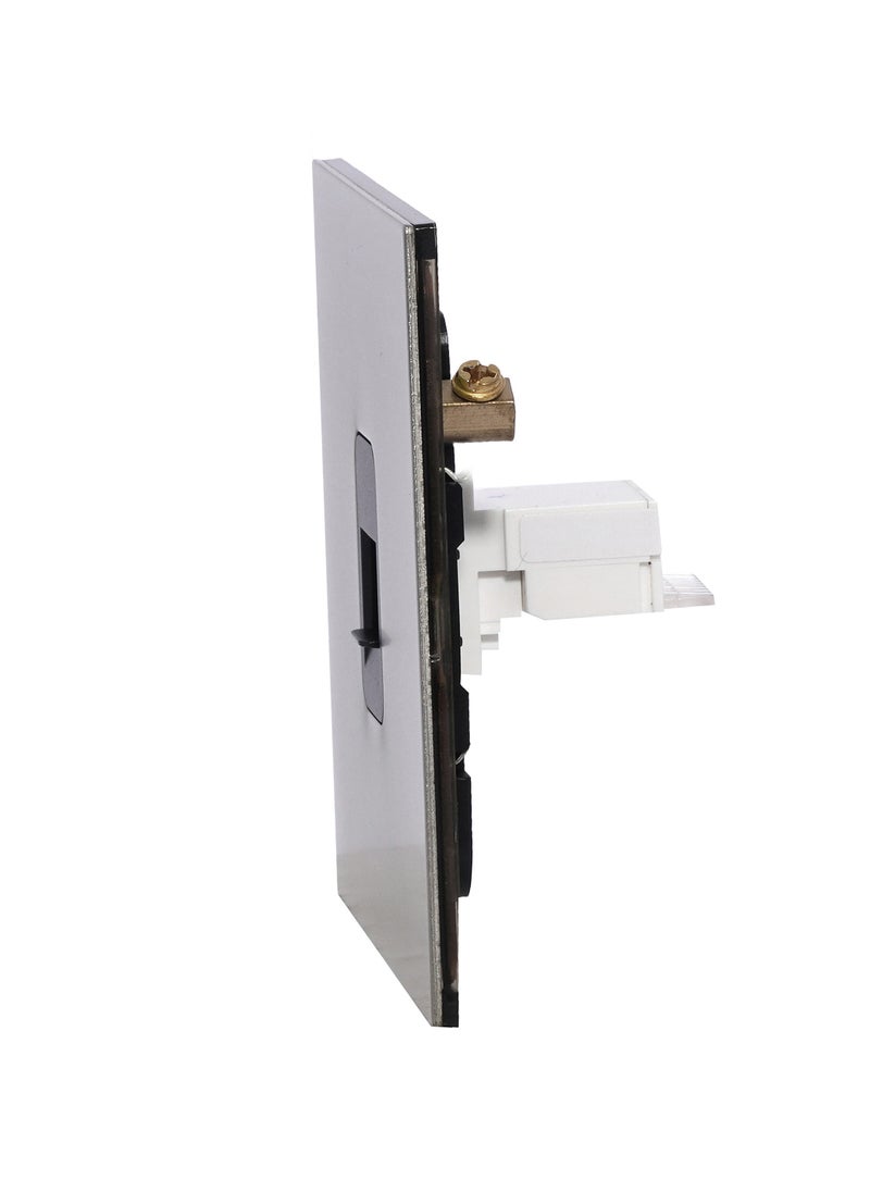 Donmarco - TEL Socket (RJ11) – Stainless Steel Panel , Fire-Resistant , 3-Year Warranty, Durable and Reliable Connection (Brushed Satin Nickel) - Image 1