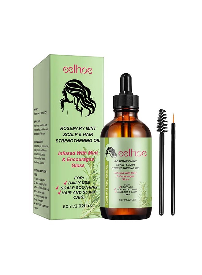 EELHOE Rosemary Mint Scalp & Hairstrengthening Oil,Hair Care Essential Oil Wash Free,Thrive Growth Hair Oil 60ml - Image 2
