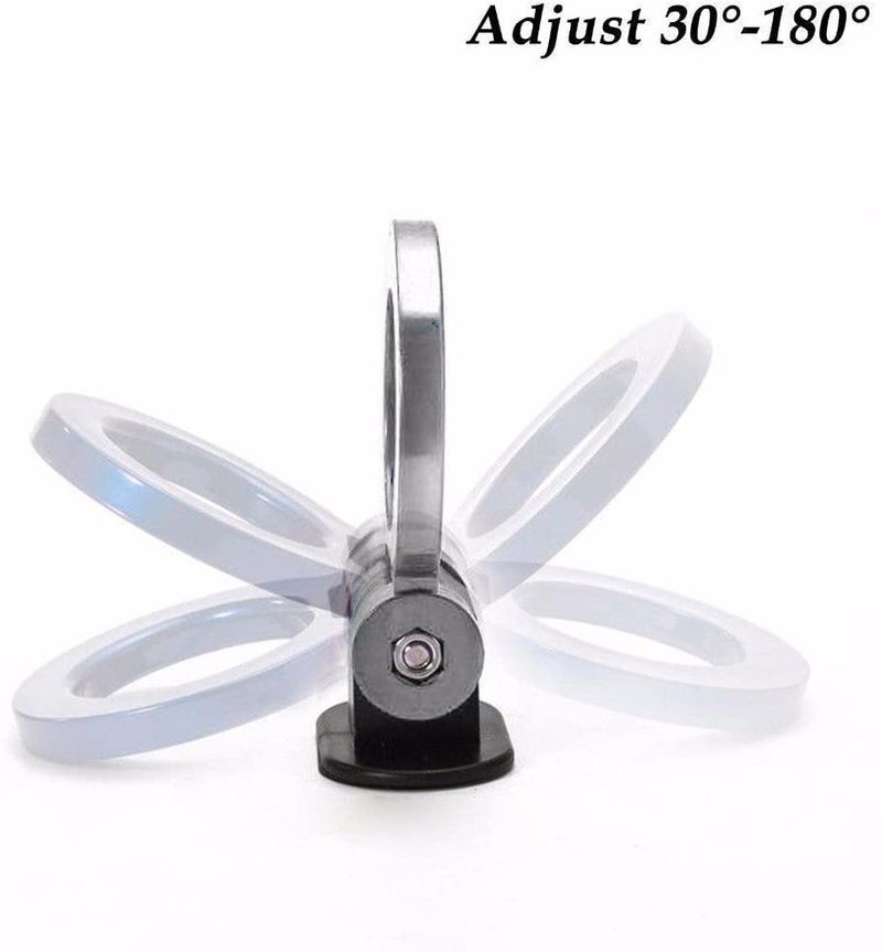 AUTO MT خطاف سحب السيارة الفضية المستديرة AUTO MT - خطاف زينة عالمي بأسلوب سباق - ملصق خطاف مقطورة - حزام سحب خلفي - خطاف سحب - حزام سحب - مصد السيارة (للزينة فقط) (خطاف وهمي فضي مستدير) - Image 4