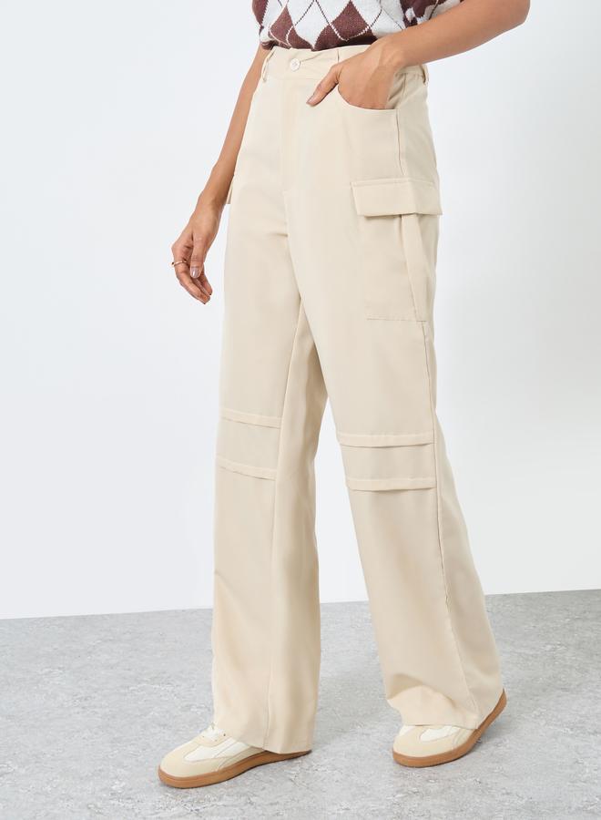 Take Two Solid Wide Leg Cargo Pants - Image 2