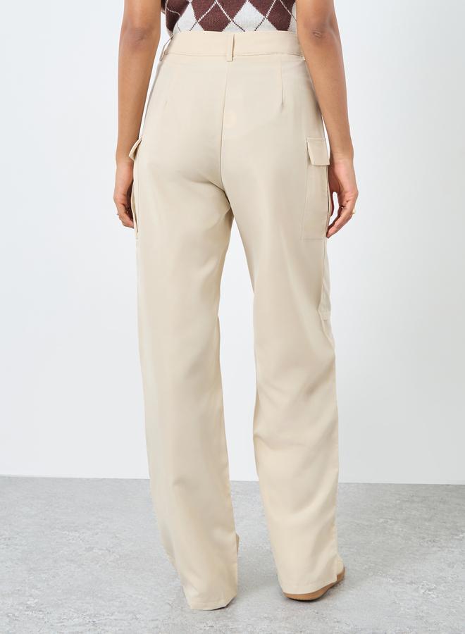 Take Two Solid Wide Leg Cargo Pants - Image 4
