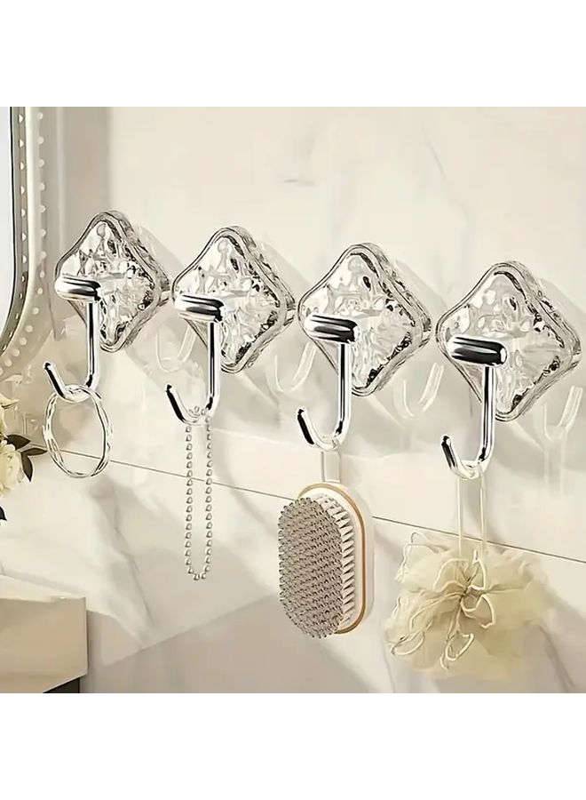 3pcs Clear Adhesive Wall Hooks No Drill Anti Slip for Kitchen Bathroom Towels - Image 3