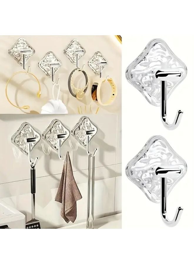 3pcs Clear Adhesive Wall Hooks No Drill Anti Slip for Kitchen Bathroom Towels - Image 5