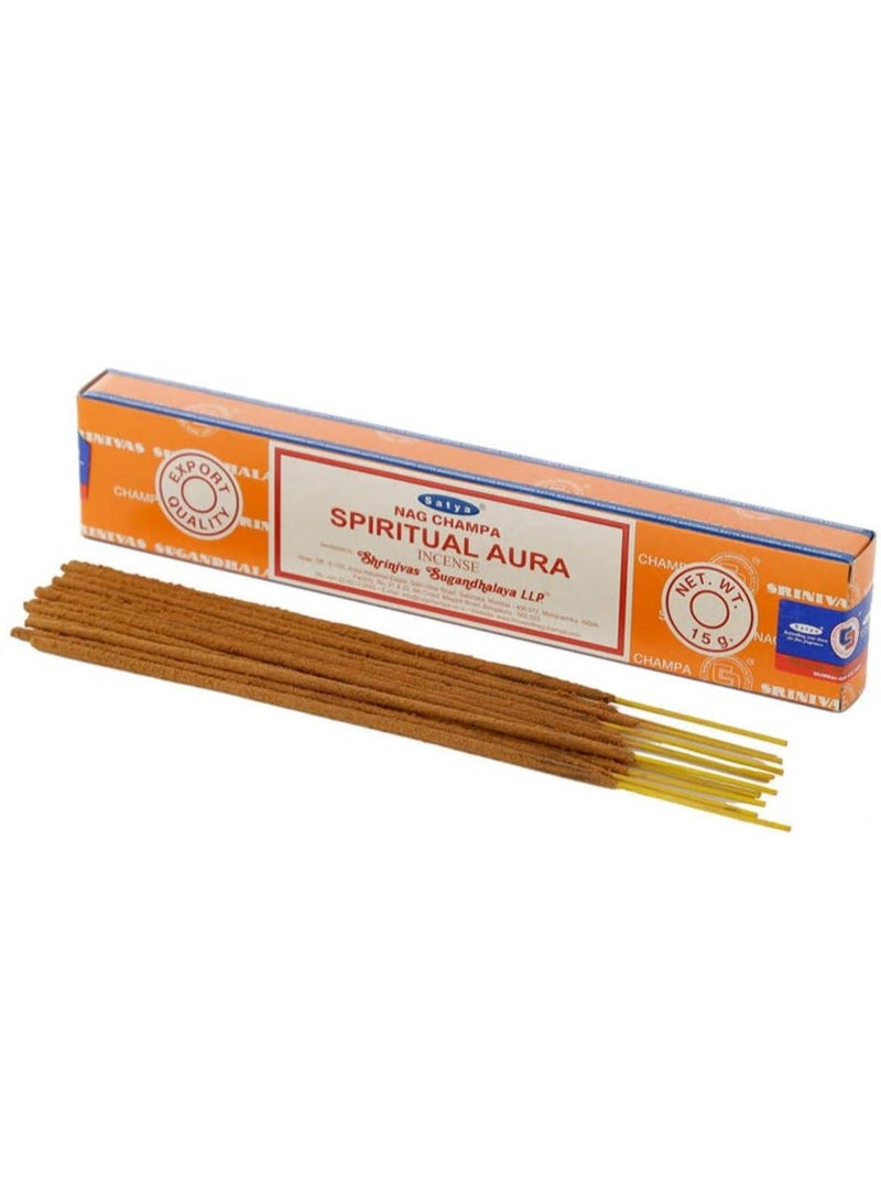 Satya Spiritual Aura Incense Sticks – Premium Aromatic Agarbatti for Meditation, Yoga, Prayer, Relaxation & Home Fragrance – Long Lasting Natural Incense