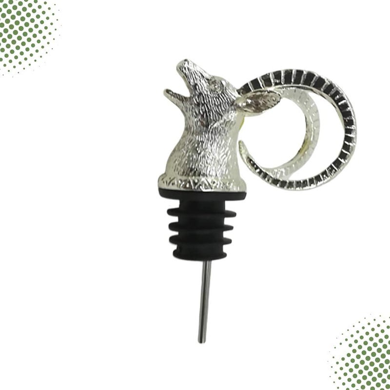 woobles Wine Opener Vintage Metal Wine Bottle Champagne Pourer Stopper Antelope Head Shaped Wine Caps Sealers Preservers Saver Wine Bottle Seal Plug for Wedding Bar Party () Wine Stopper Silver - Image 3