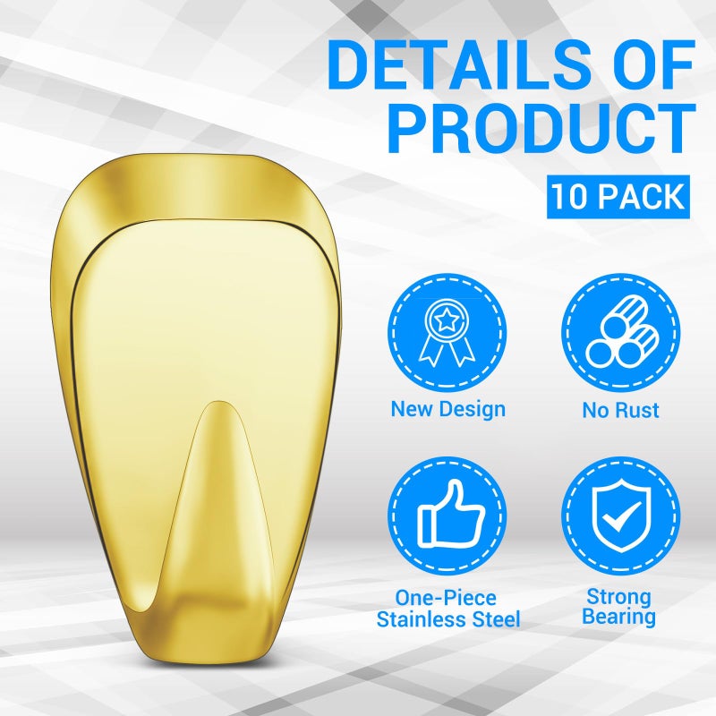 LEIFIDE Cubicle Hooks Fabric Panel Wall Hooks Cubicle Clips Picture Hangers for 40 Lbs Office Home Kitchen Room Board Hanging Supplies(Gold,10 Pieces) - Image 4
