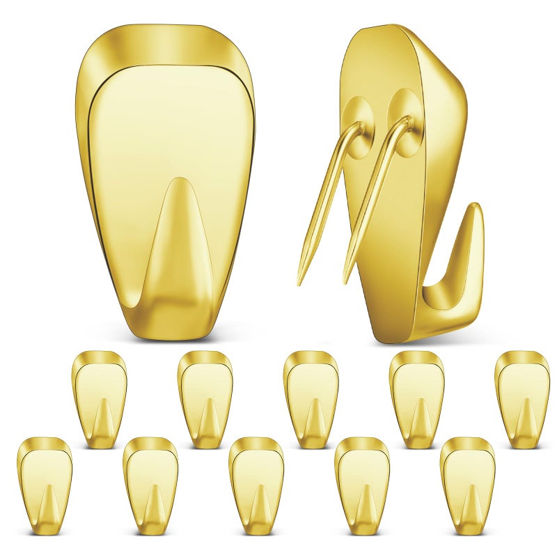LEIFIDE Cubicle Hooks Fabric Panel Wall Hooks Cubicle Clips Picture Hangers for 40 Lbs Office Home Kitchen Room Board Hanging Supplies(Gold,10 Pieces) - Image 1