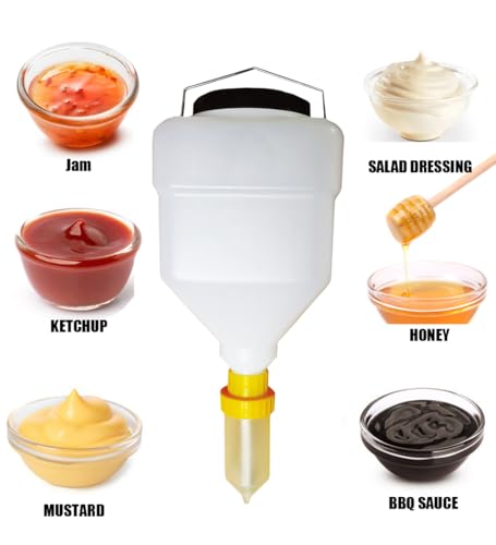 vitasunhow Sauce Dispenser, Refillable Sauce Squeeze Bottle and Leak Proof Design for Mustard, Salad, Ketchup and More (square, 5.5 Liters) - Image 5