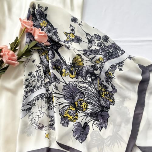 Julunar Silk Like Head Scarf for Women - Satin Large Hair Scarves - 35" Square Silk Hair Wrap for Sleeping with Gift Packed - Image 3