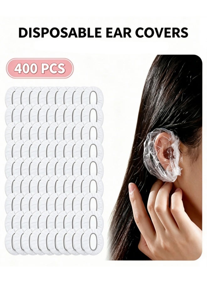 400PCs Disposable Ear Protectors Waterproof Ear Covers Plastic Shower Ear Protector Caps for Bathing Accessories Ear Cover Caps for Hair Dye Spa Salon - Image 1