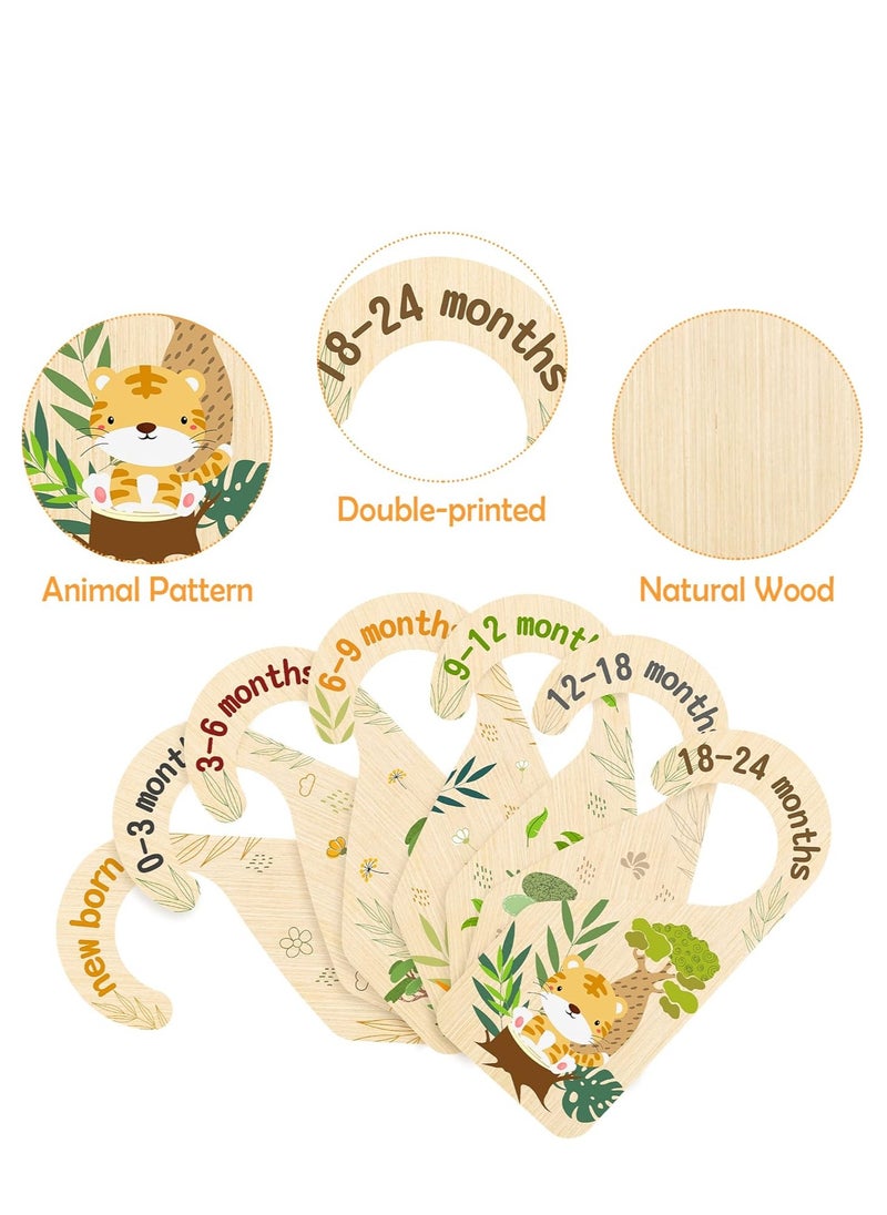 8 Pieces Wooden Unisex Baby Closet Dividers