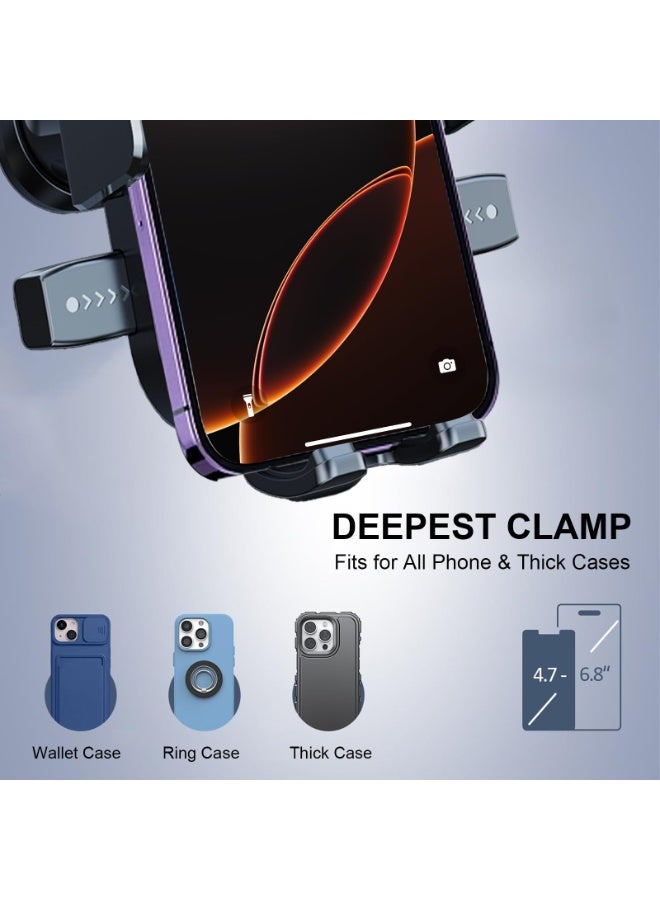 Car Phone Holder, Screw-Tightened Vent Mount, Thick Case Friendly, 360-Degree Rotation, Universal for iPhone Android - Image 4
