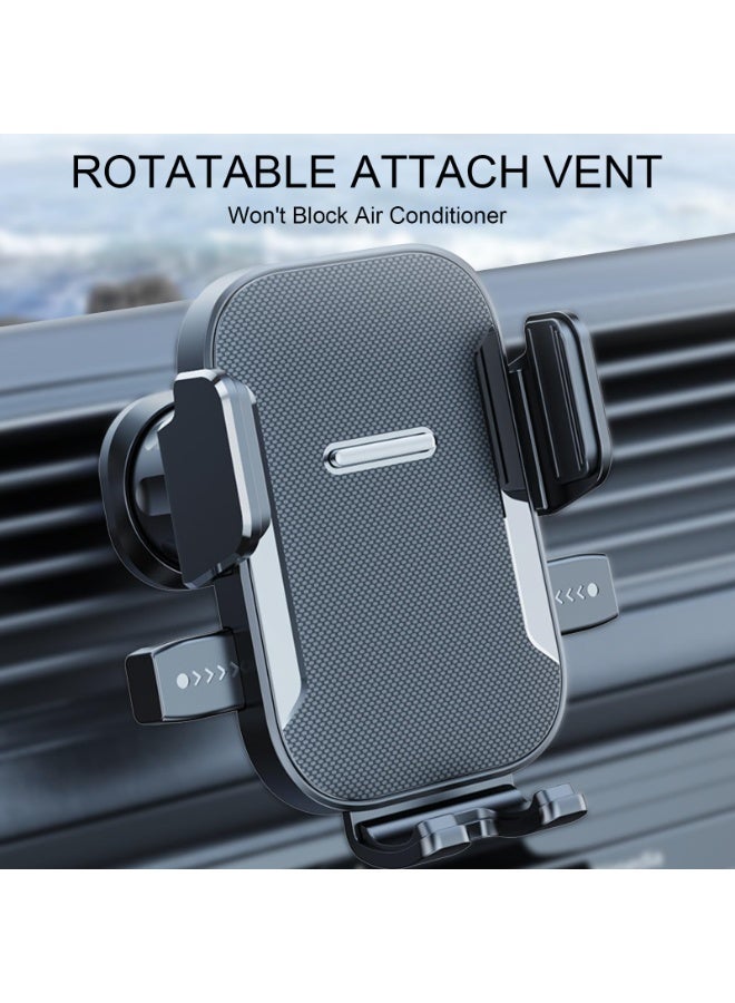 Car Phone Holder, Screw-Tightened Vent Mount, Thick Case Friendly, 360-Degree Rotation, Universal for iPhone Android - Image 5
