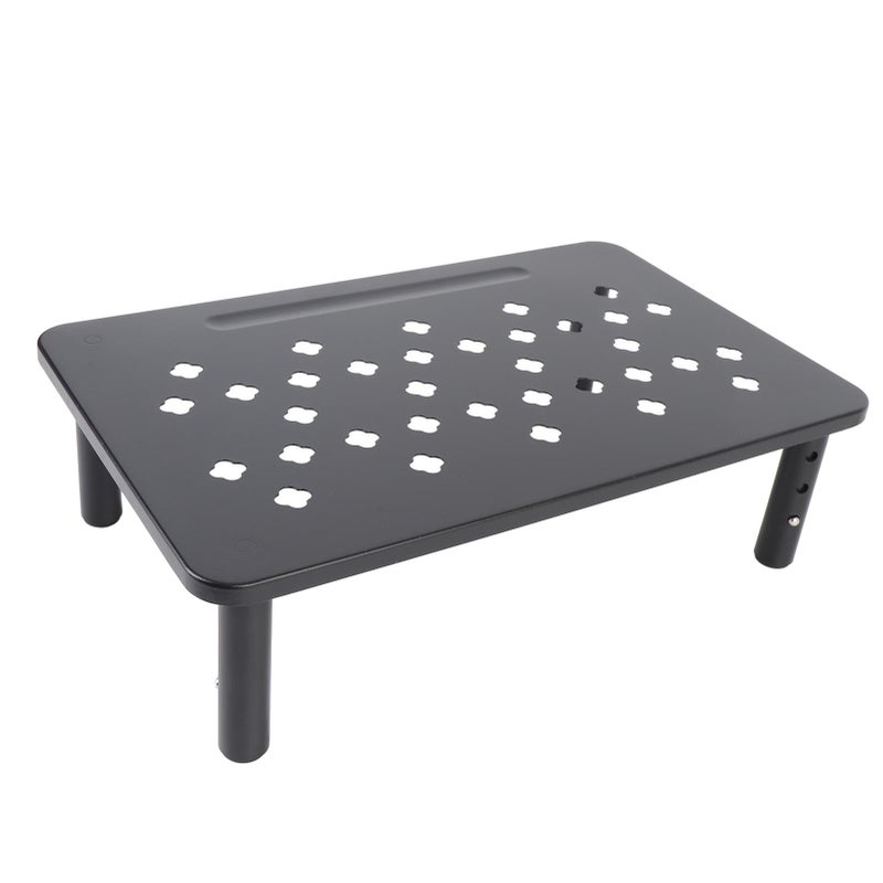 Computer Monitor Stand Riser 37x23cm With 3 Adjustable Height Levels - Clover Shaped Hole For Overheat Prevention Desktop Organizer for Home Office Workspace Gaming Setup - Image 5