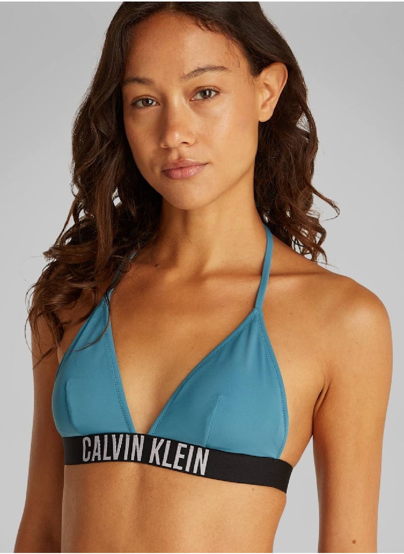 CALVIN KLEIN Women's Triangle Bikini Top - Intense Power - Nylon, Blue  - Image 5
