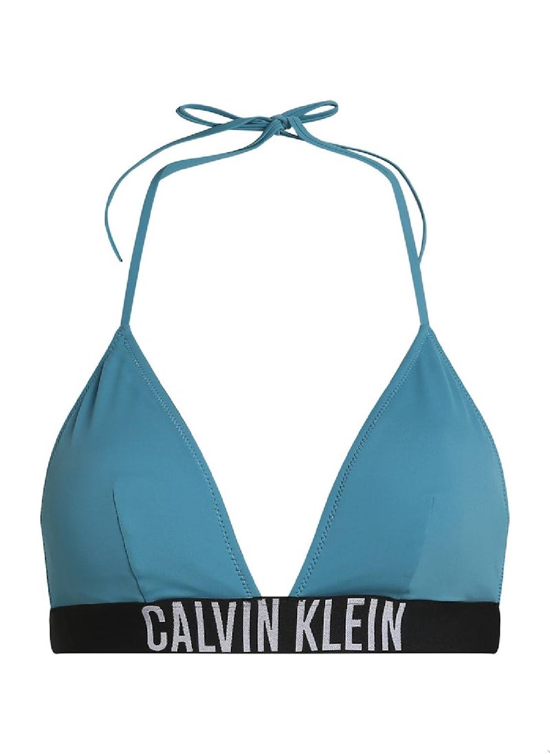 CALVIN KLEIN Women's Triangle Bikini Top - Intense Power - Nylon, Blue  - Image 2