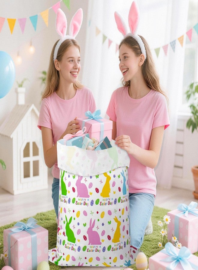 Childom 2 Pcs Large Easter Gift Bags,Easter Decorations 37" x 57" Large Gift Bags with Tags Ropes,Bunny Egg Bag for Giant Gifts Bulk Gifts,Plastic Extra Gift Bag for Birthday,Holiday,Party Supplies - Image 3