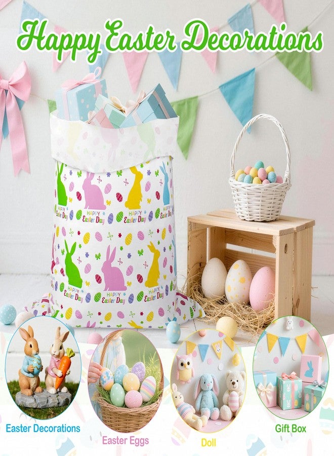 Childom 2 Pcs Large Easter Gift Bags,Easter Decorations 37" x 57" Large Gift Bags with Tags Ropes,Bunny Egg Bag for Giant Gifts Bulk Gifts,Plastic Extra Gift Bag for Birthday,Holiday,Party Supplies - Image 4