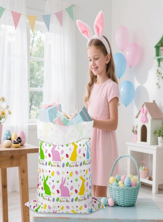 Childom 2 Pcs Large Easter Gift Bags,Easter Decorations 37" x 57" Large Gift Bags with Tags Ropes,Bunny Egg Bag for Giant Gifts Bulk Gifts,Plastic Extra Gift Bag for Birthday,Holiday,Party Supplies - Image 2
